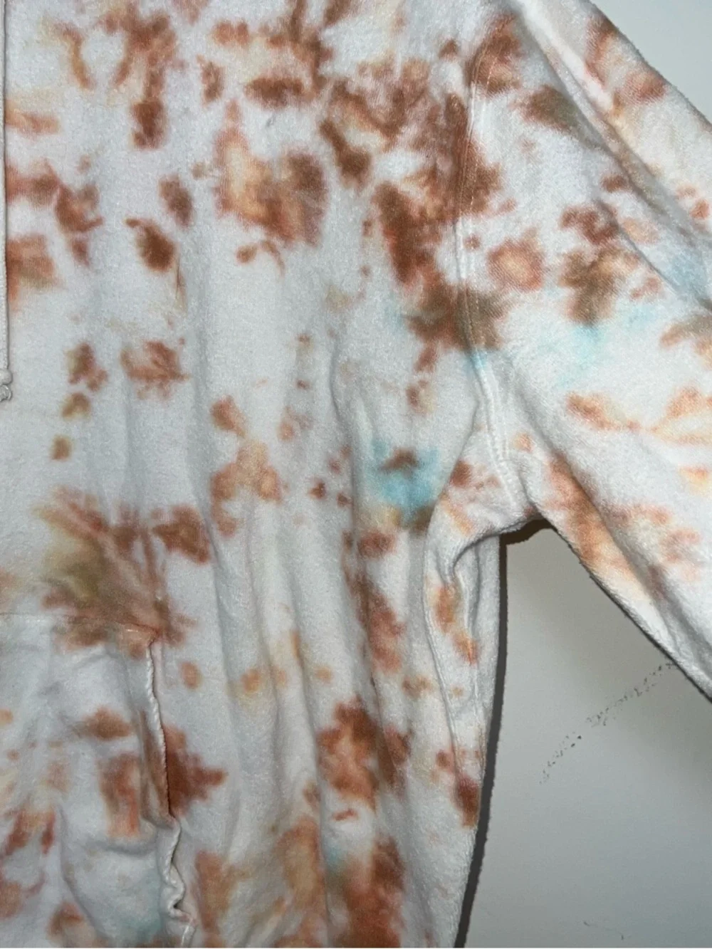 wild fable White Hoodie with Peach Tie-Dye Accents - Picture 4 of 5